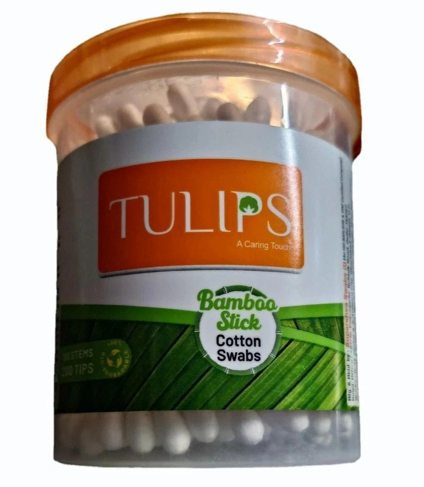 Tulips Bamboo Cotton Swabs  200 Stems, G...