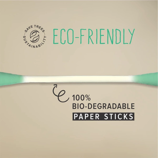 Tulips Cotton Ear Buds Multicolor 100 Sticks 200 Tips Pack Of 5 | Soft, Safe & Hygienic | 100% Pure Cotton | Ideal for Daily Use & Personal Care| Wwith White Paper | Eco-Friendly & Convenient