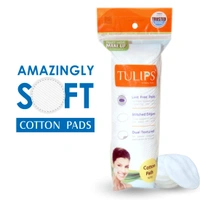 Tulips Facial Cotton Pads 100pc Pack Of 3 | in Ziplock Bag | 100% Pure Soft Cotton | Perfect for Makeup Application & Removal | Safe for Sensitive Skin