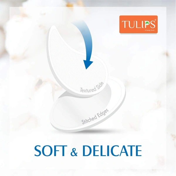 Tulips Facial Cotton Pads 100pc Pack Of 3 | in Ziplock Bag | 100% Pure Soft Cotton | Perfect for Makeup Application & Removal | Safe for Sensitive Skin