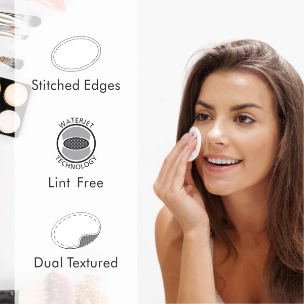 Tulips Facial Cotton Pads 50pc Pack Of 3 | in Ziplock Bag | 100% Pure Soft Cotton | Perfect for Makeup Application & Removal | Safe for Sensitive Skin