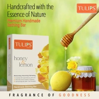 Tulips Handmade Bath Soap Honey & Lemon 125g |Moisturizing & Nourishing | Refreshing Skin Care