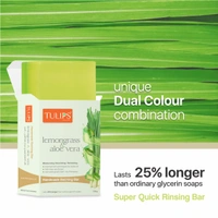 Tulips Handmade Bathing Bar  Lemongrass & Aloe Vera Soap 125g | Moisturizing & Nourishing | Refreshing Skin Care