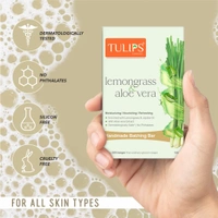 Tulips Handmade Bathing Bar  Lemongrass & Aloe Vera Soap 125g | Moisturizing & Nourishing | Refreshing Skin Care