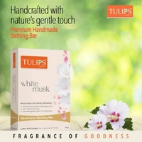 Tulips Handmade Bathing Bar White Musk Soap 125g | Moisturizing & Nourishing | Refreshing Skin Care