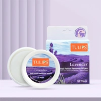 Tulips Nail Polish Remover Wipes | Acetone-Free |Pre-Moistened, Convenient & Gentle | Green Apple, Blueberry & Lavender Scents