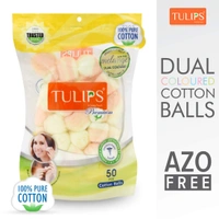 Tulips Premium Color Cotton Balls Set of 6 Packs | Soft & Gentle | Multi-Purpose Cotton Balls for Skincare, Makeup Removal and Daily Use