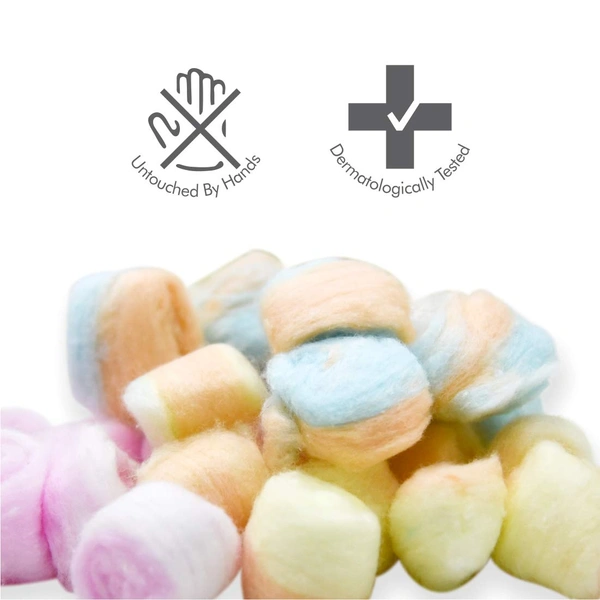 Tulips Premium Color Cotton Balls Set of 6 Packs | Soft & Gentle | Multi-Purpose Cotton Balls for Skincare, Makeup Removal and Daily Use