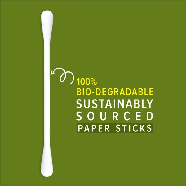 Tulips Premium Cotton Ear Buds 80 Sticks (160 Tips) Pack of 2 | Soft, Hygienic & Gentle | 100% Pure Cotton | Ideal for Personal Care & Makeup With White Paper Sticks | Eco-Friendly & Gentle
