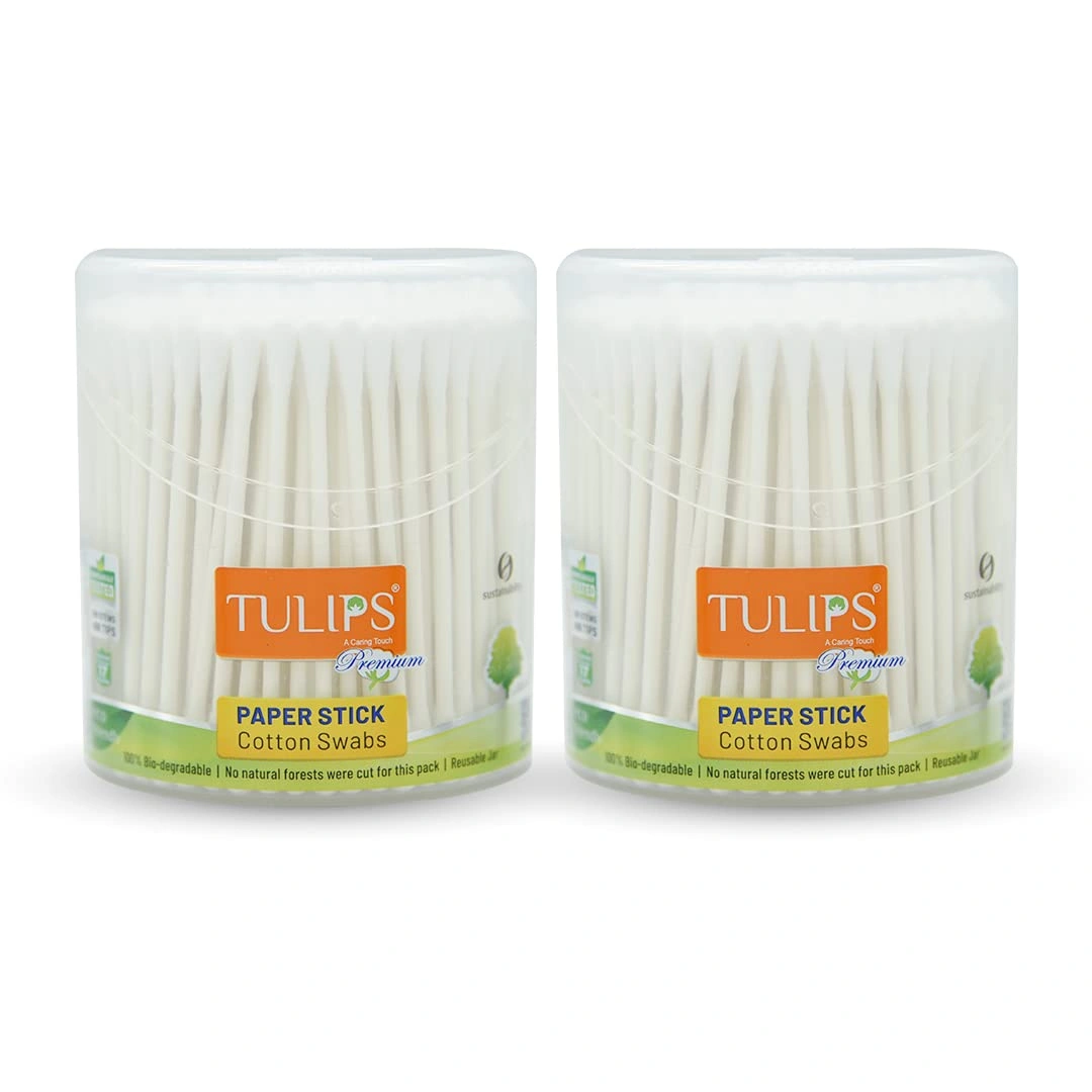 Tulips Premium Cotton Paper Swabs Flip J...