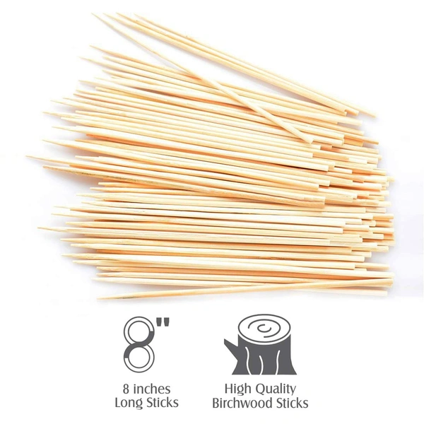 Tulips Wooden Skewers (100 Count) | Perfect for Kababs | Burgers | Barbecue & Grilling