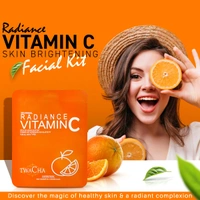 Twacha 6 Steps Radiance Vitamin C Skin Brightening Facial Kit | Boosts Glow, Brightens Complexion & Fights Ageing | Suits All Skin Types | Unisex Home Spa Facial