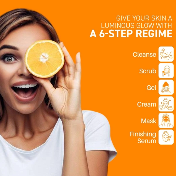 Twacha 6 Steps Radiance Vitamin C Skin Brightening Facial Kit | Boosts Glow, Brightens Complexion & Fights Ageing | Suits All Skin Types | Unisex Home Spa Facial