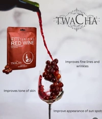 Twacha Moisturizing Red Wine Facial Kit | Red Grape Extracts for Instant Glow, Dark-Spot Removal & Wrinkle Reduction | All Skin Types | Unisex 6-Step Home Facial