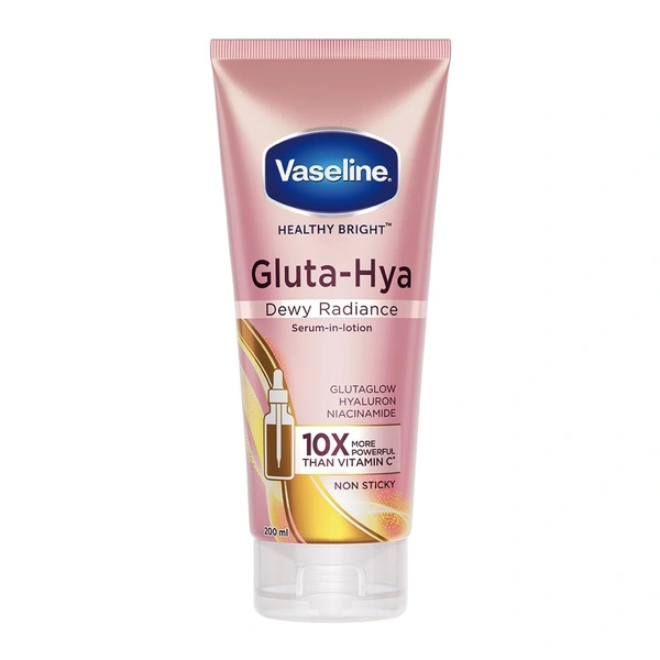 Vaseline Gluta-Hya Dewy Radiance Lotion 200ml | Face & Body Moisturizer | Infused with Glutathione & Niacinamide for Brighter, Radiant Skin