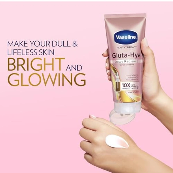 Vaseline Gluta-Hya Dewy Radiance Lotion 200ml | Face & Body Moisturizer | Infused with Glutathione & Niacinamide for Brighter, Radiant Skin