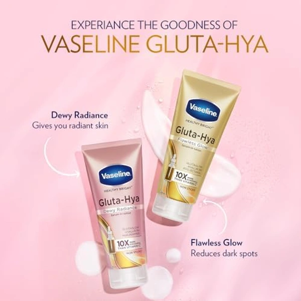 Vaseline Gluta-Hya Dewy Radiance Lotion 200ml | Face & Body Moisturizer | Infused with Glutathione & Niacinamide for Brighter, Radiant Skin