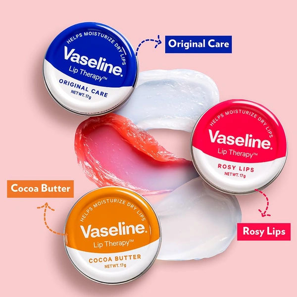 Vasline Vaseline Lip Tins Rosy Lips 17g | Intense Hydration & Sheer Pink Tint | Glossy Shine & Soft Smooth Lips | Everyday Moisturising Lip Balm