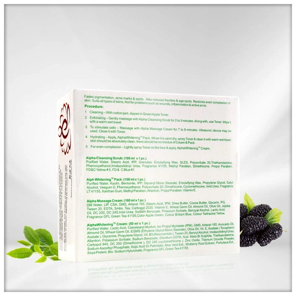 Vedic Line Alpha Whitening Facial Kit 350ml Green Tea Extract | For Reduces Freckles & Age Spots | Reduce pigmentation | Fades away Pigmentation & Acne Marks