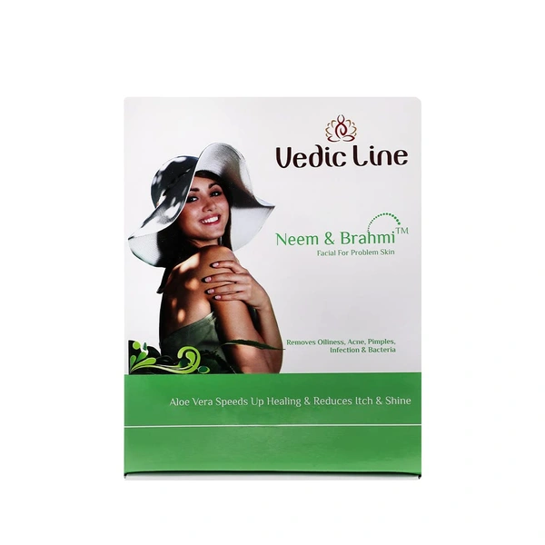 Vedic Line Neem & Brahmi Facial Kit | For Reduce Dark Spots & Pimples | Purifying & Acne Control Facial for Oily Skin | Gives Healthy And Glowing Skin , 620ml