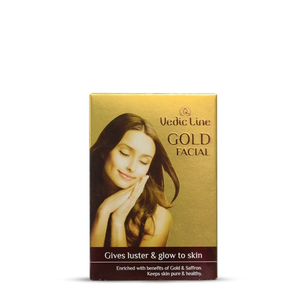 Vedic Line Vedicline Gold Facial Kit 49ml | for Glowing Brightening Skin | Enriched with benefits of Golden & Saffron | for Anti-aging benefits & radiant glow