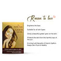 Vedic Line Vedicline Gold Facial Kit 49ml | for Glowing Brightening Skin | Enriched with benefits of Golden & Saffron | for Anti-aging benefits & radiant glow