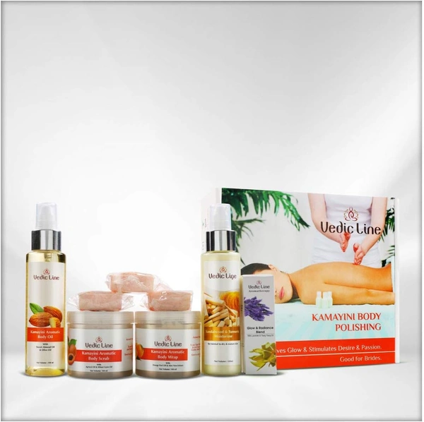 Vedic Line Vedicline Kamayini Body Polishing Kit | Exfoliating & Hydrating Body Care for Glowing Skin | With Natural Ingredients | Glowing Body Skin | Suitable for All Skin Types | 410ml