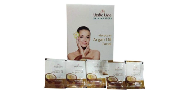 Vedic Line Vedicline Moroccan Argan Oil Facial Kit | Treatment for Wrinkles, Fine Lines & Dark Spots | Nourishing & Anti-Aging Skincare with Argan Oil , 52 ml