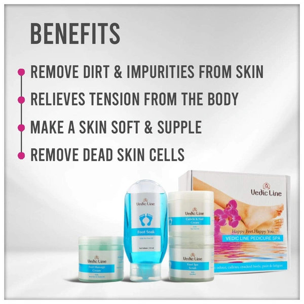Vedic Line Vedicline Pedicure Spa Kit | for Complete Foot Care | Repair Dry & Cracked Heel | for Soft, Smooth Feet | Ideal for Regular Use , 425ml