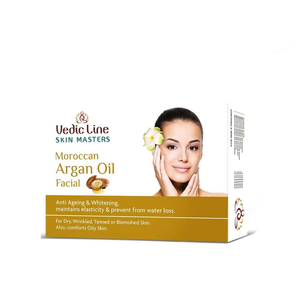 Vedic Line Vedicline Skin Masters Moroccan Argan Oil Facial Kit, Pack of 6, 312 ml | Deep Nourishing Skincare | Youthful & Hydrated Skin Solution | for Radiant Glow | Reduce Wrinkles, Fine Lines & Dark Spots
