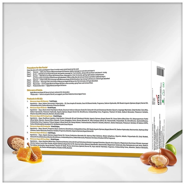 Vedic Line Vedicline Skin Masters Moroccan Argan Oil Facial Kit, Pack of 6, 312 ml | Deep Nourishing Skincare | Youthful & Hydrated Skin Solution | for Radiant Glow | Reduce Wrinkles, Fine Lines & Dark Spots