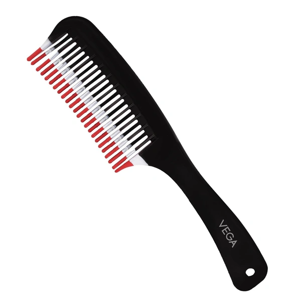 Vega VEGA Detangling Hair Comb 2-Row Teeth (Code 1265) | Effortless Detangling for Smooth, Tangle-Free Hair | Gentle on Scalp & Suitable for All Hair Types
