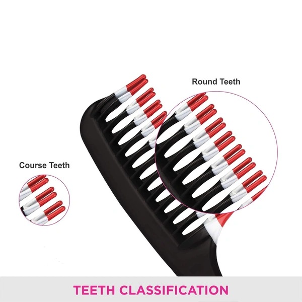 Vega VEGA Detangling Hair Comb 2-Row Teeth (Code 1265) | Effortless Detangling for Smooth, Tangle-Free Hair | Gentle on Scalp & Suitable for All Hair Types