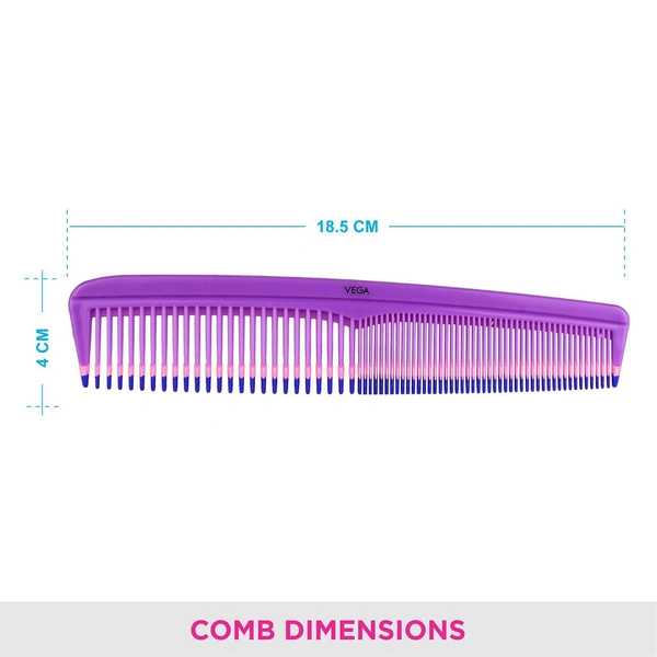 Vega VEGA Grooming Comb Small 1279 | Compact, Travel-Friendly Comb | Precise Styling for All Hair Types | Ideal for Quick Touch-Ups on the Go or at Home