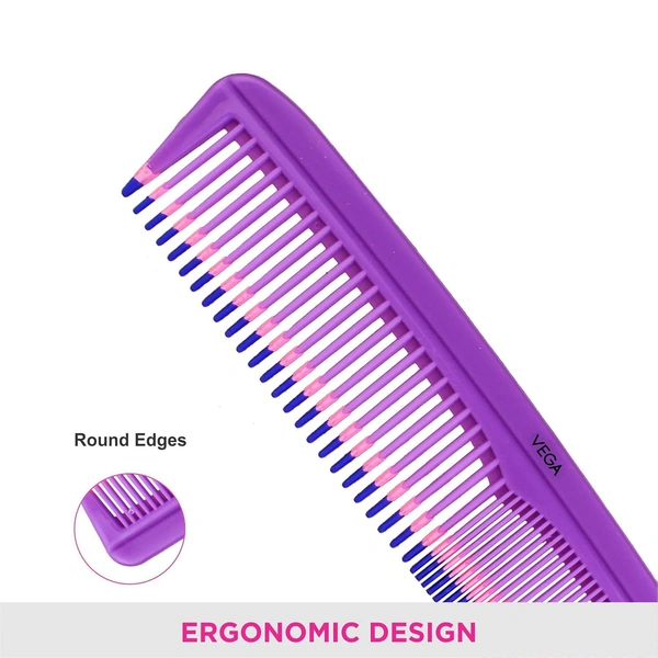 Vega VEGA Grooming Comb Small 1279 | Compact, Travel-Friendly Comb | Precise Styling for All Hair Types | Ideal for Quick Touch-Ups on the Go or at Home