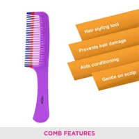 Vega VEGA Grooming Hair Comb 1264 | Durable, Lightweight & Sleek Design | Smooths & Detangles Effortlessly | Perfect for Everyday Use & All Hair Types