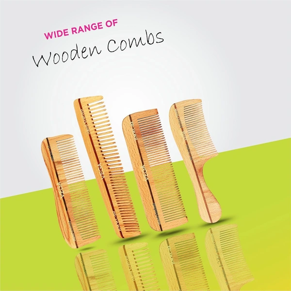 Vega HMWC 03 Wooden Dressing Handmade Hair Comb | India's No.1 Hair Comb Brand | Anti-Static | Reduces Breakage | Scalp Massage | Eco-Friendly | Unisex & Durable