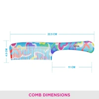 Vega VEGA Iris Grooming Hair Comb DC-1264 | Sleek, Durable & Lightweight Comb for Everyday Use | Detangles, Smooths & Tames Frizz for a Polished Look