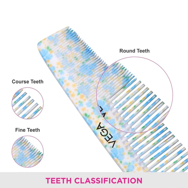 Vega VEGA Tulip Grooming Hair Comb DC-1279 | Elegant Design & Gentle Bristles | Perfect for Styling, Taming Flyaways, and Detangling All Hair Types