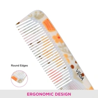 Vega VEGA Veronica Medium Grooming Hair Comb DC-1299 | Gentle on Scalp, Tames Frizz, and Detangles with Ease | Versatile Comb for All Hair Types & Everyday Styling