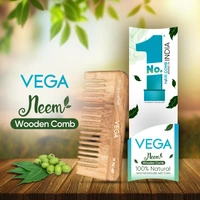 Vega WNC-05 Neem Hair Combs for Unisex, 100% Natural Neem Wood | India's No.1 Hair Comb | Anti-Dandruff & Scalp Nourishing | Hair Fall Control & Gentle Detangling | Eco-Friendly & Lightweight Design