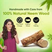 Vega WNC-05 Neem Hair Combs for Unisex, 100% Natural Neem Wood | India's No.1 Hair Comb | Anti-Dandruff & Scalp Nourishing | Hair Fall Control & Gentle Detangling | Eco-Friendly & Lightweight Design