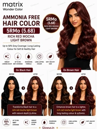 Matrix Wonder Ammonia Free Hair Color 5RMo (5.68) 90ML | Rich Red Mocha Light Brown Hair Colour | Up to 50% Grey Coverage | Long-Lasting Colour for Soft & Healthy Hair - 90g