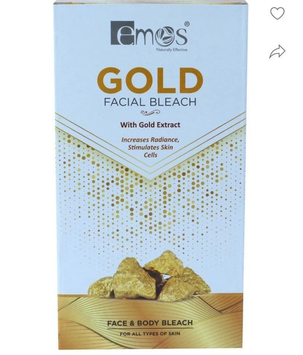 Emos Gold Bleach Cream Salon Pack 1000g Extract with Gold | Face & Body Bleach for Men & Women | Instant Brightening, Even Tone & Salon Results