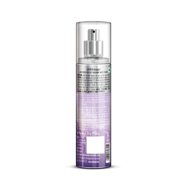 Wottagirl Lavender Breeze Body Splash 135ml - Long-Lasting Fragrance for Women