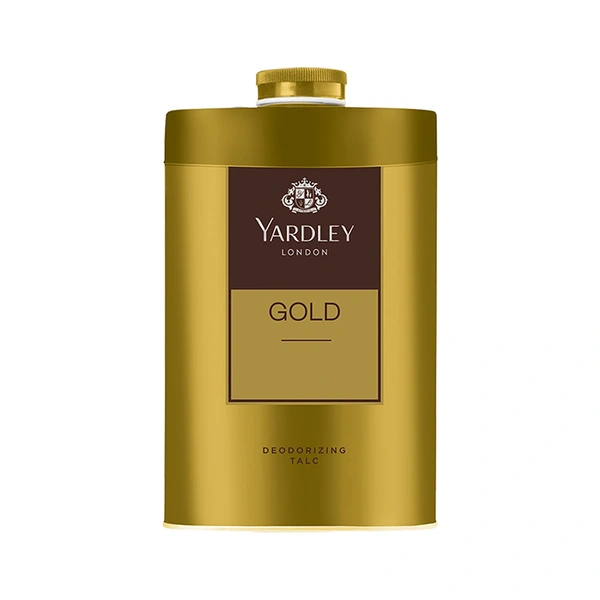 Yardley London Body Talc Gold Deodorizing (250g) for Men|Fresh Woody Scent|Masculine Fragrance