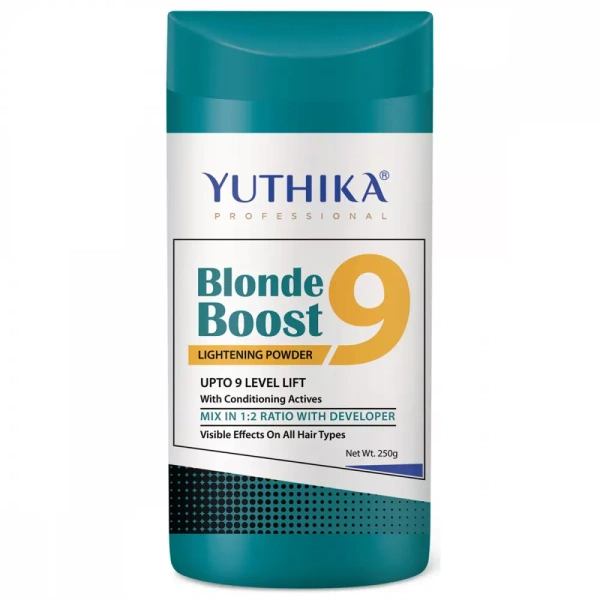 Yuthika Blonde Boost Hair Lightening Powder 9 Level Lift 250g Professional Bleach for Hair Highlights Balayage Global Blonde Hair Color Fast Lightening Formula