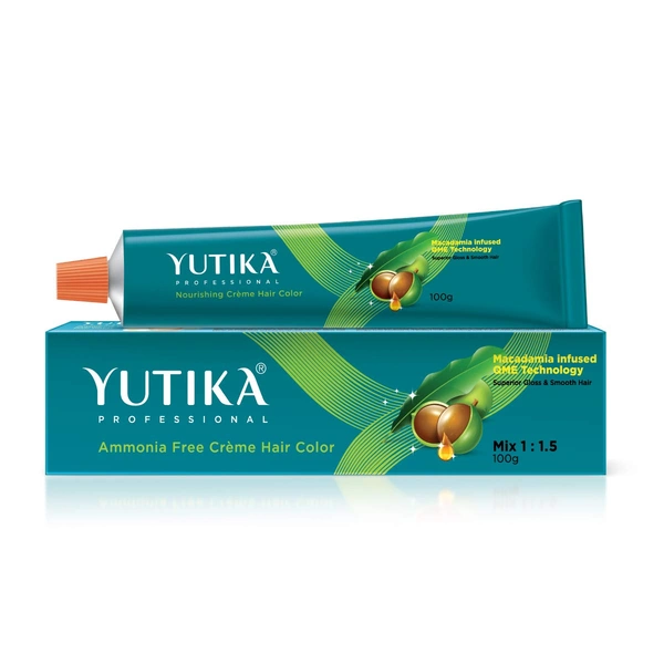 Yuthika Professional Creme Hair Color Tube 100gm with 4.3 Golden Brown Shade | Permanent Fashion Shade | Smooth Shine Finish | Grey Coverage | Salon Quality Result at Home