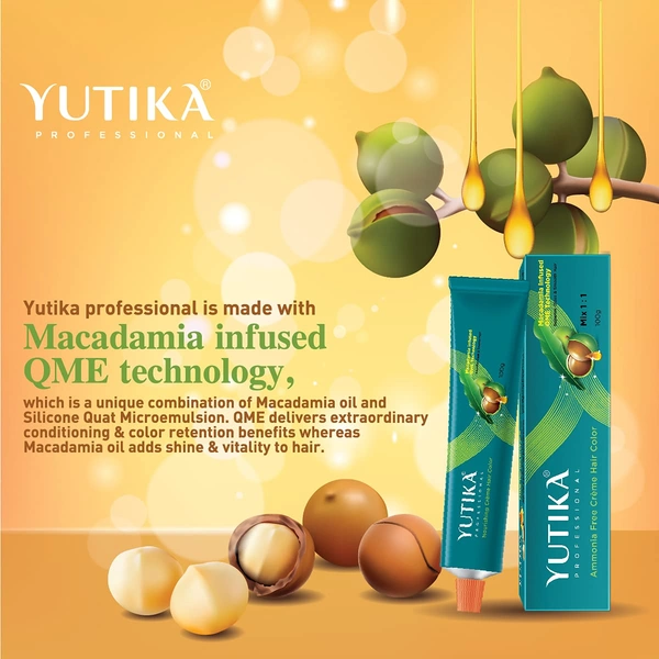 Yuthika Professional Creme Hair Color Tube 100gm with 4.3 Golden Brown Shade | Permanent Fashion Shade | Smooth Shine Finish | Grey Coverage | Salon Quality Result at Home
