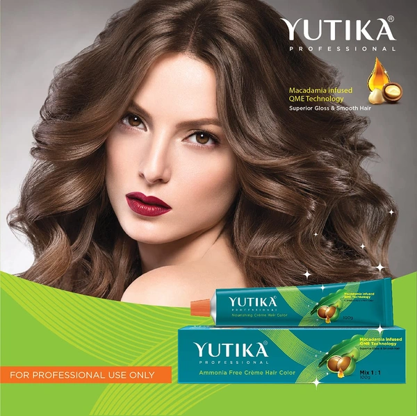 Yuthika Professional Creme Hair Color Tube 100gm with 4.3 Golden Brown Shade | Permanent Fashion Shade | Smooth Shine Finish | Grey Coverage | Salon Quality Result at Home